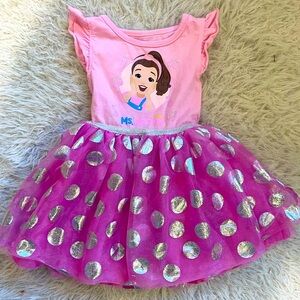 Ms Rachel Tutu Dress with Silver Polka Dots